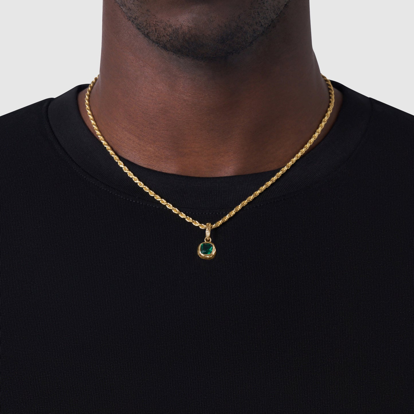 Melted Emerald Stone (18ct Gold) | Sterling Silver