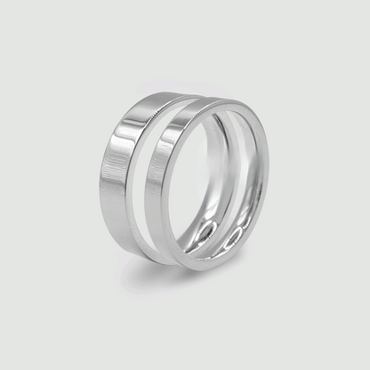 Flat Band Ring Set (Silver)