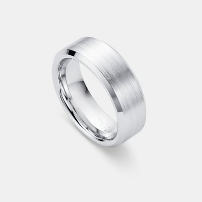 Bevelled Ring (Silver) 8mm | Tungsten