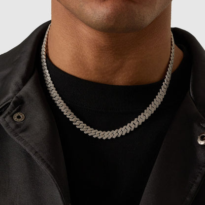 Prong Link Iced Cuban (Silver) 8mm