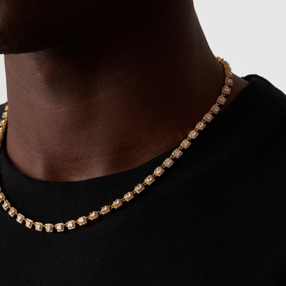 Cluster Stone Tennis Chain (Gold)