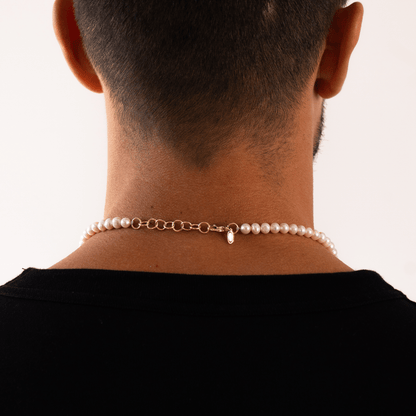 Crucifix Real Pearl Necklace (Gold)