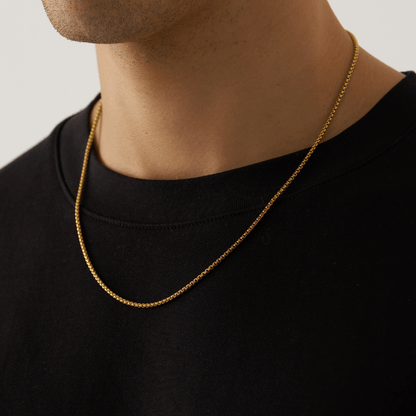 Round Box Chain (Gold) 2mm