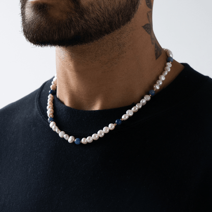 Cobalt Blue - Real Pearl Necklace