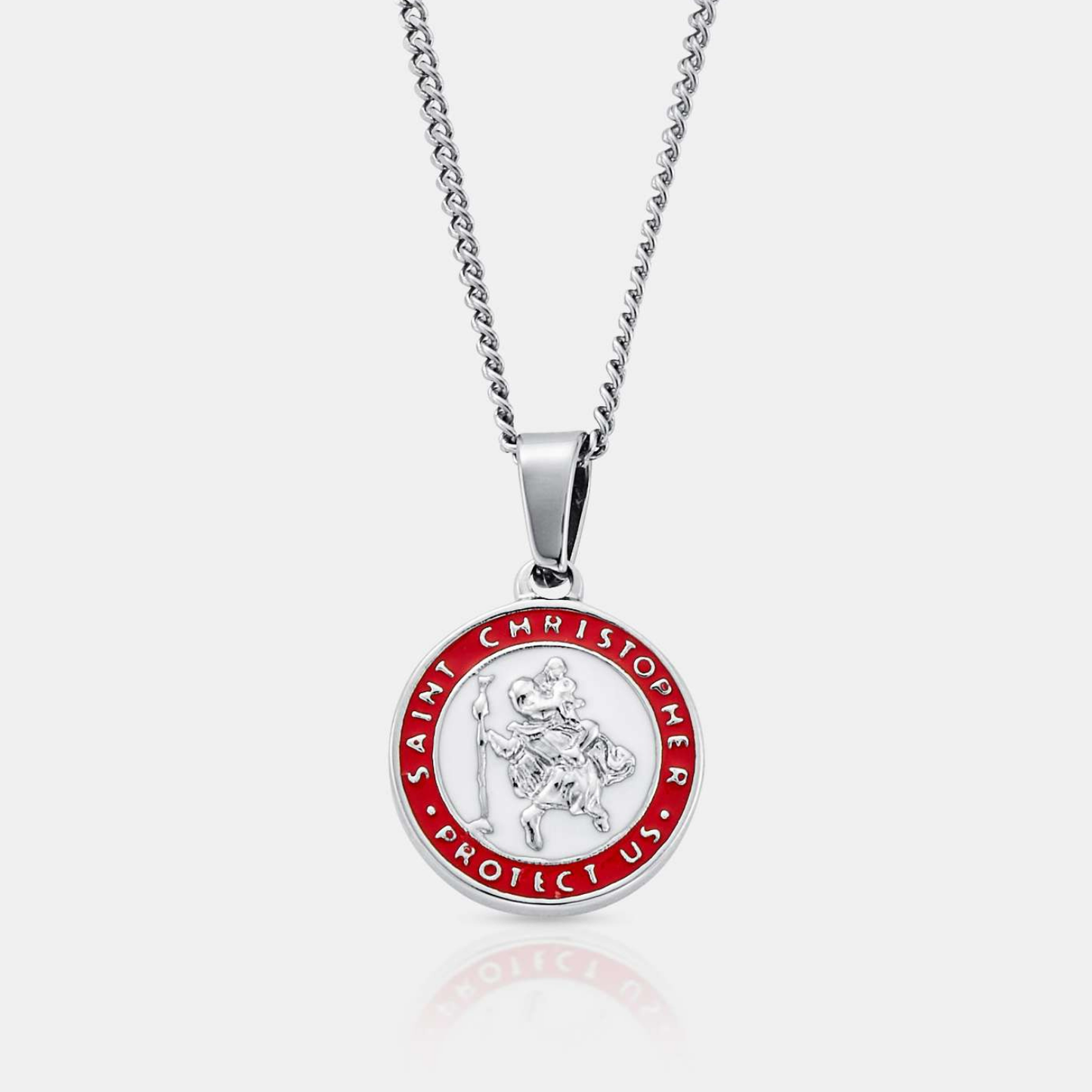Enamel Saint Christopher (Silver)