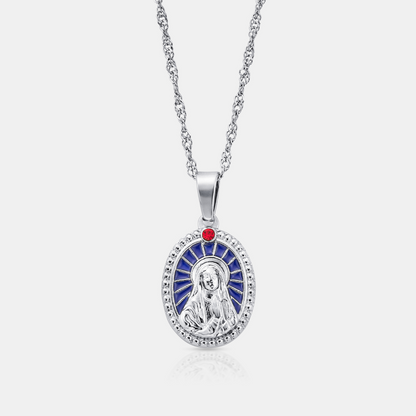 Enamel Virgin Mary (Silver)