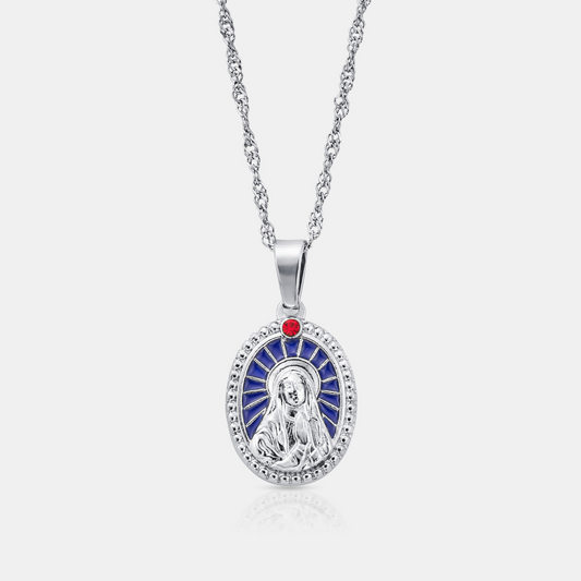 Enamel Virgin Mary (Silver)