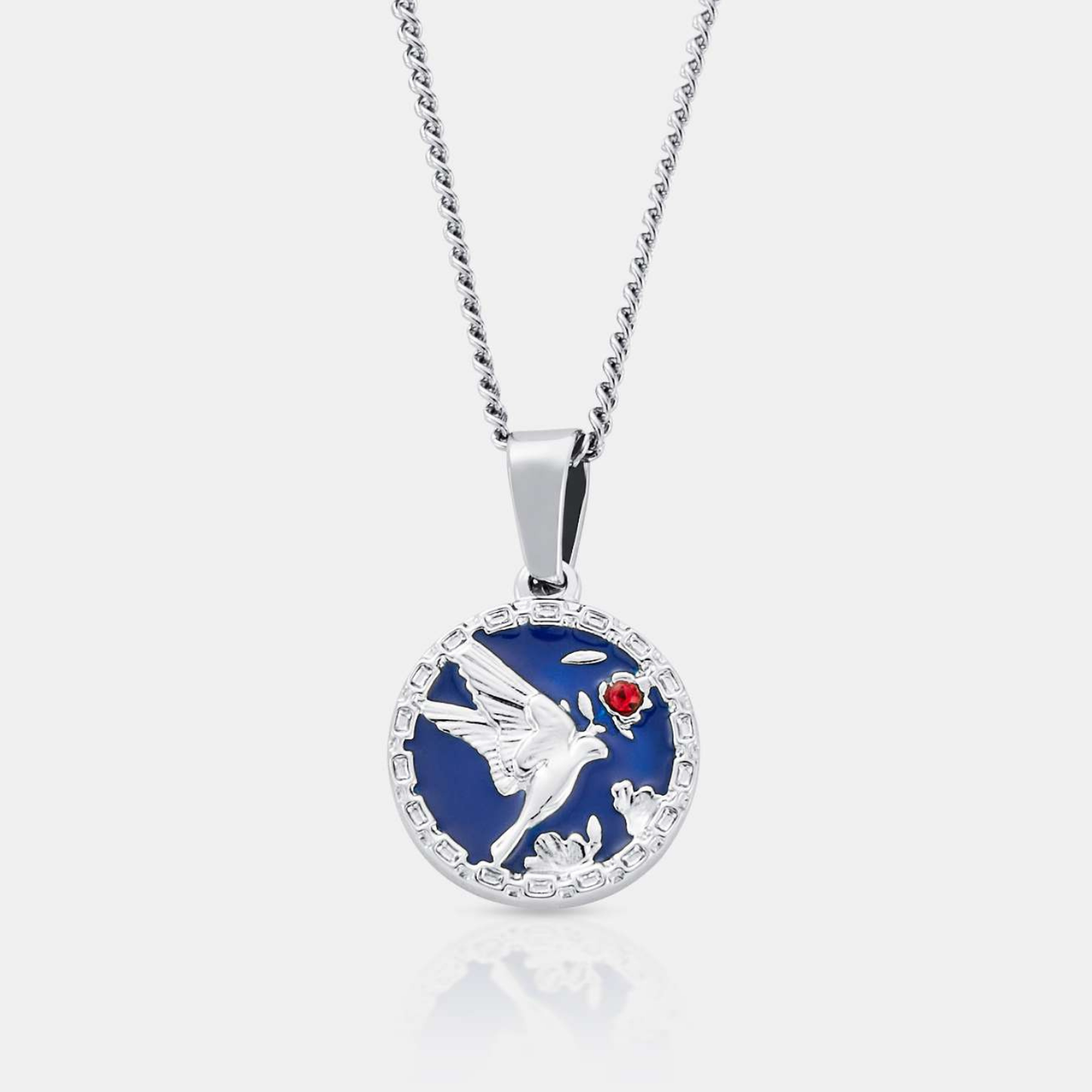 Enamel Swallow Pendant (Silver)