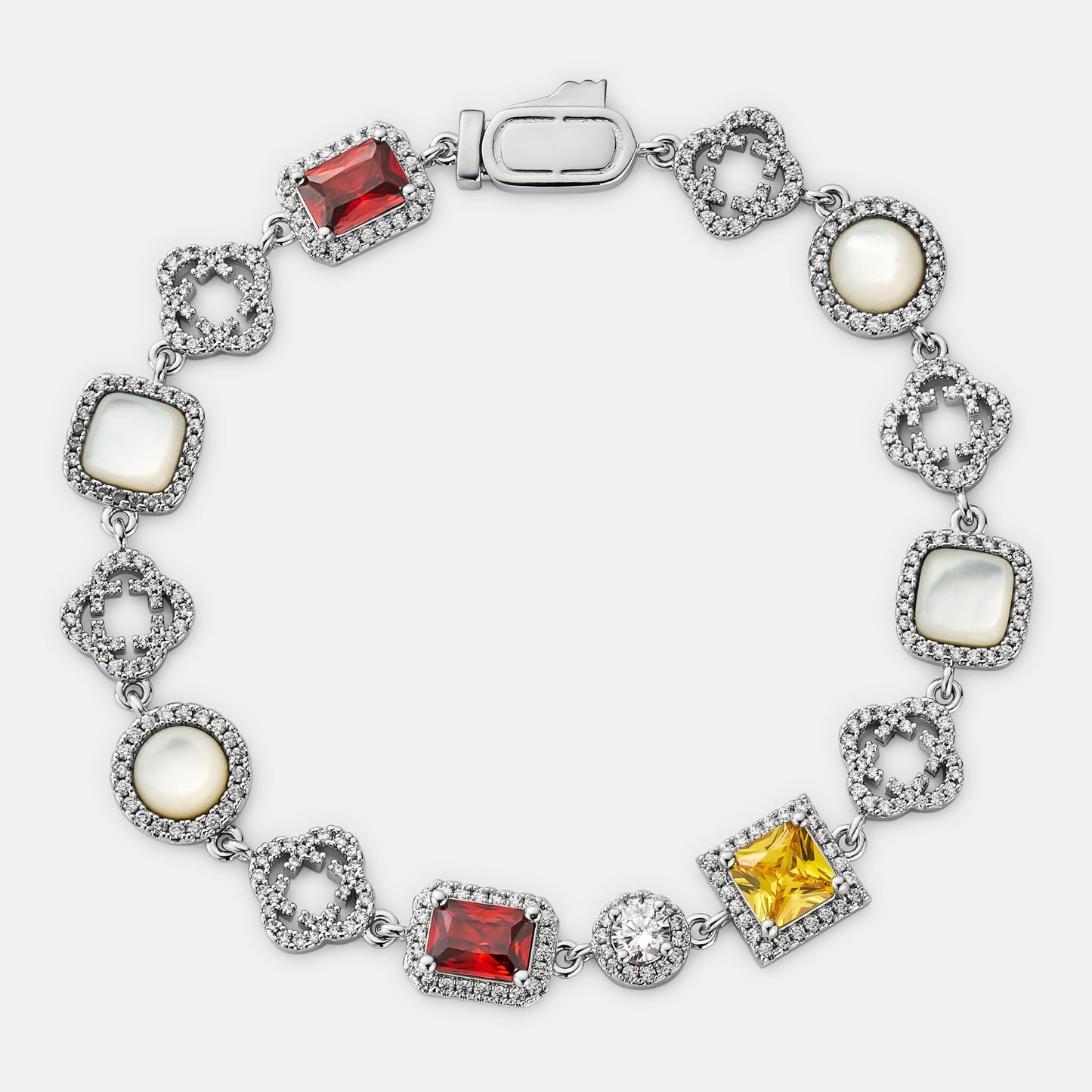 Iced Gemstone Bracelet (Silver)
