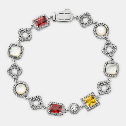 Iced Gemstone Bracelet (Silver)