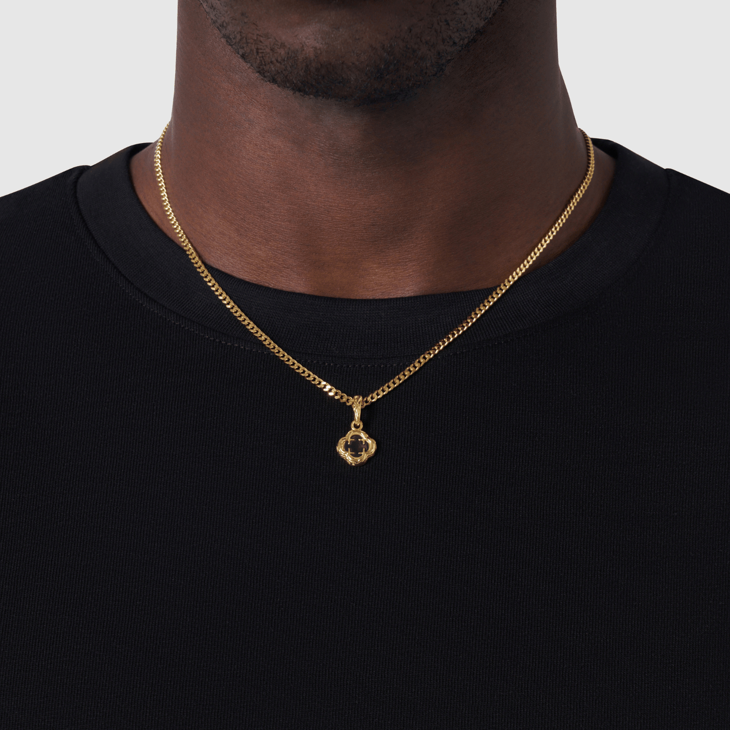 Melted Onyx Clover Stone (18ct Gold) | Sterling Silver