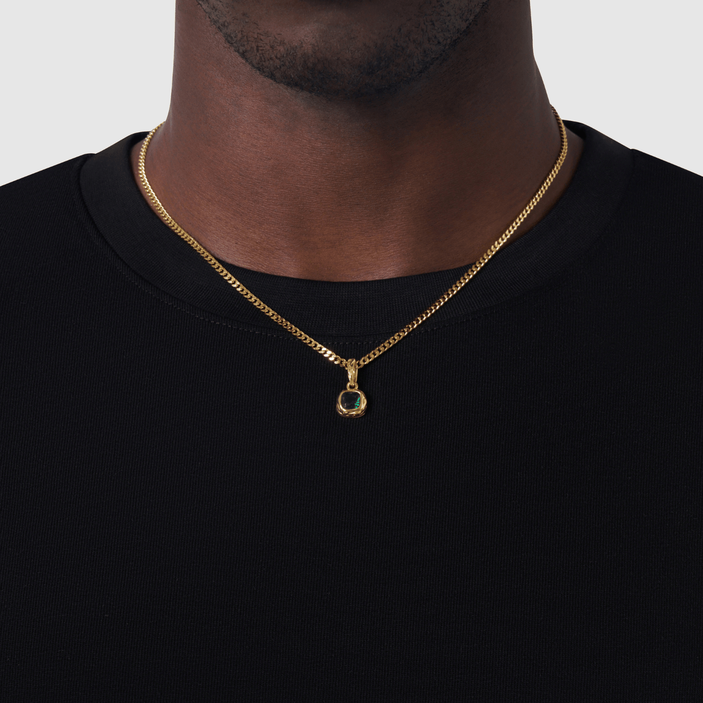 Melted Emerald Stone (18ct Gold) | Sterling Silver