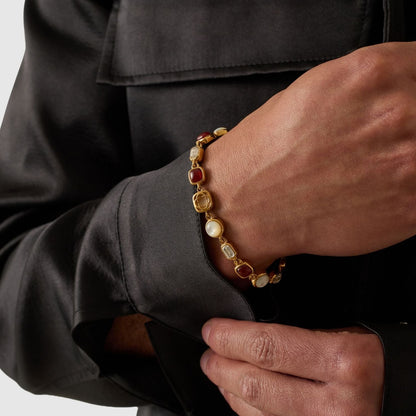 Red Crystal Gemstone Bracelet (Gold)