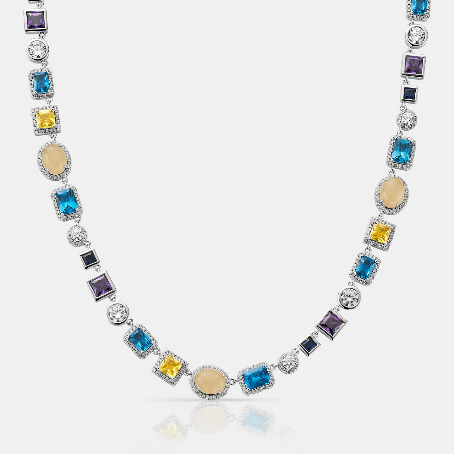 Sapphire Gemstone Necklace (Silver)